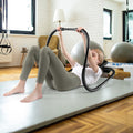 Portable AB Trainer Fitness Crunch Workout Exerciser with Headrest-Black