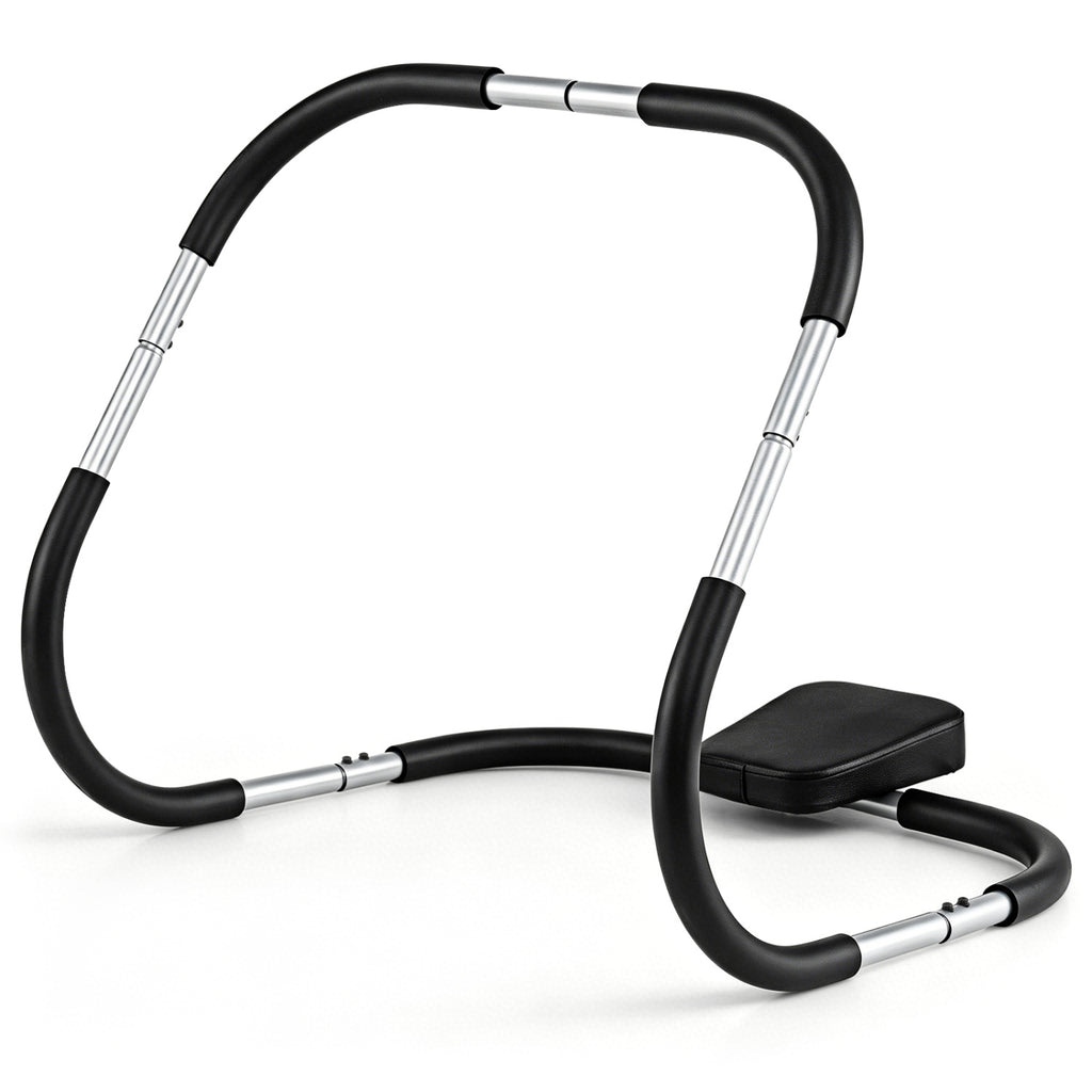 Portable AB Trainer with Headrest and Foam Handle for Office Home Gym-Silver