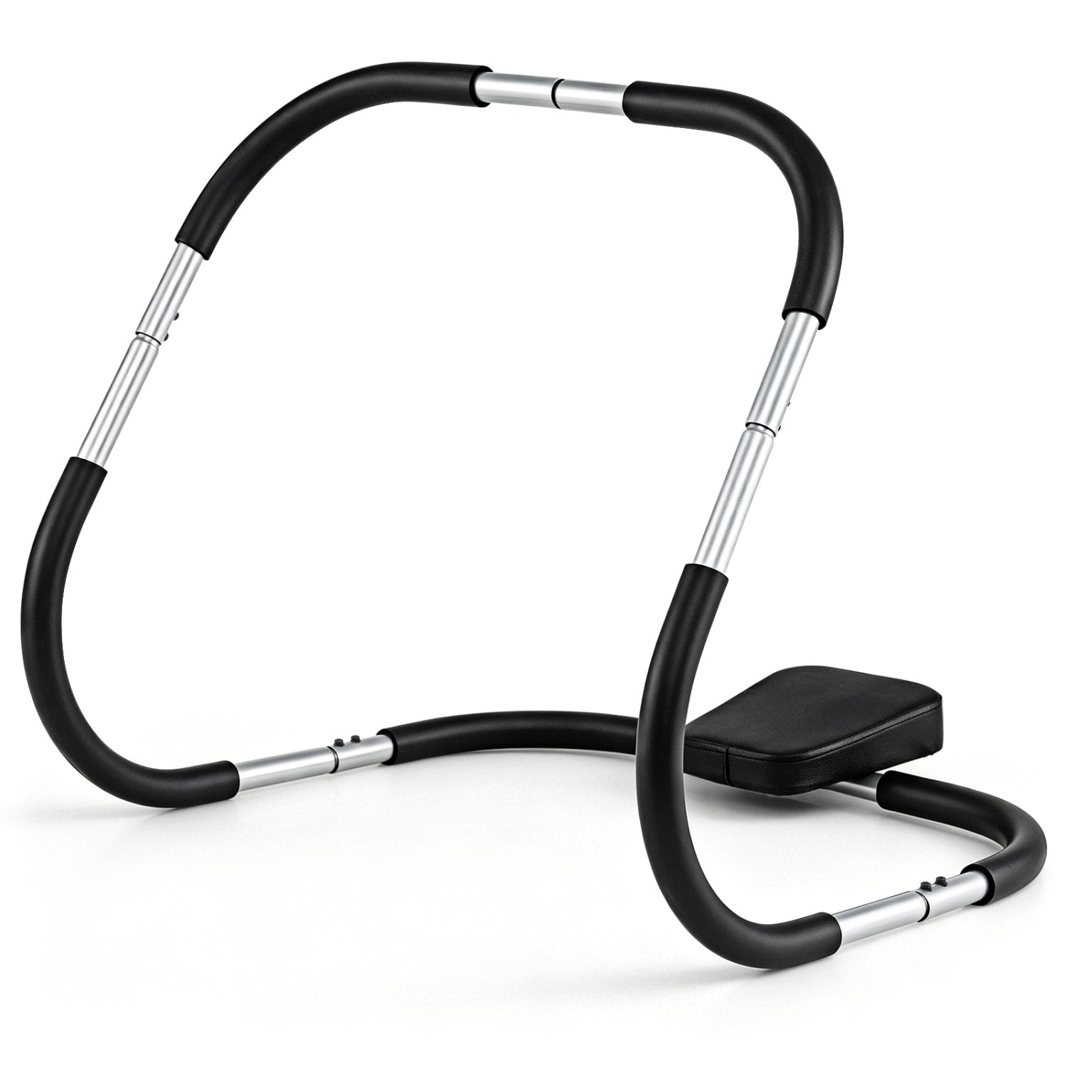 Portable AB Trainer with Headrest and Foam Handle for Office Home Gym-Silver