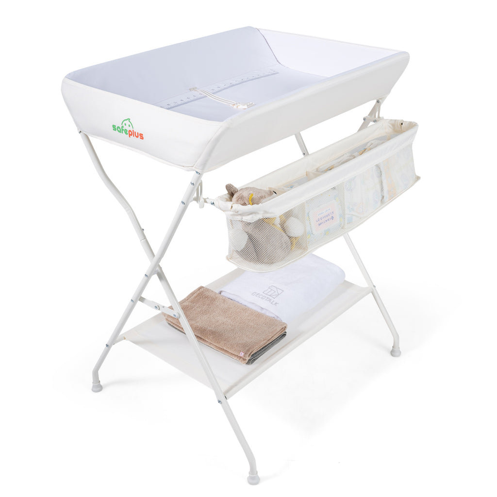 Portable Baby Change Table Folding Newborn Nursery Organizer-Beige