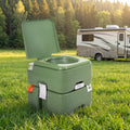 Portable Camping Toilet Porta Potty with Level Indicator and 22 L Detachable Waste Tank-Green