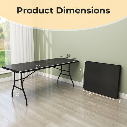 Portable Folding Camping Table with Carrying Handle-Black