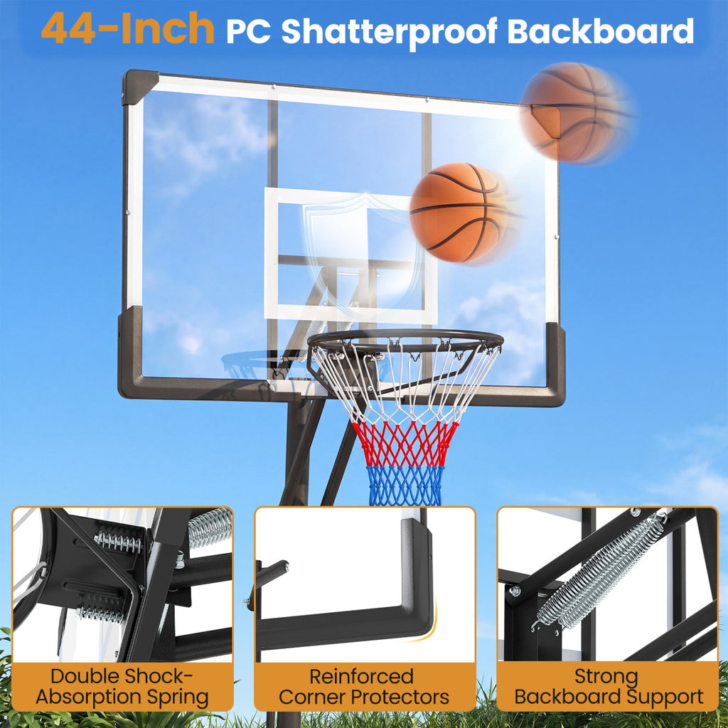 Portable Outdoor Basketball Hoop 8-10 FT Height Adjustable Basketball Goal System