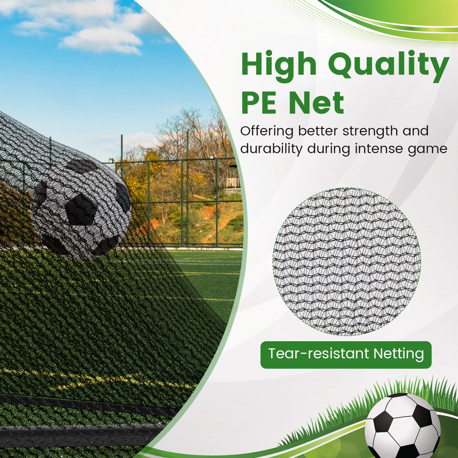 Portable POP Up Toddler Soccer Net with Metal Frame-S