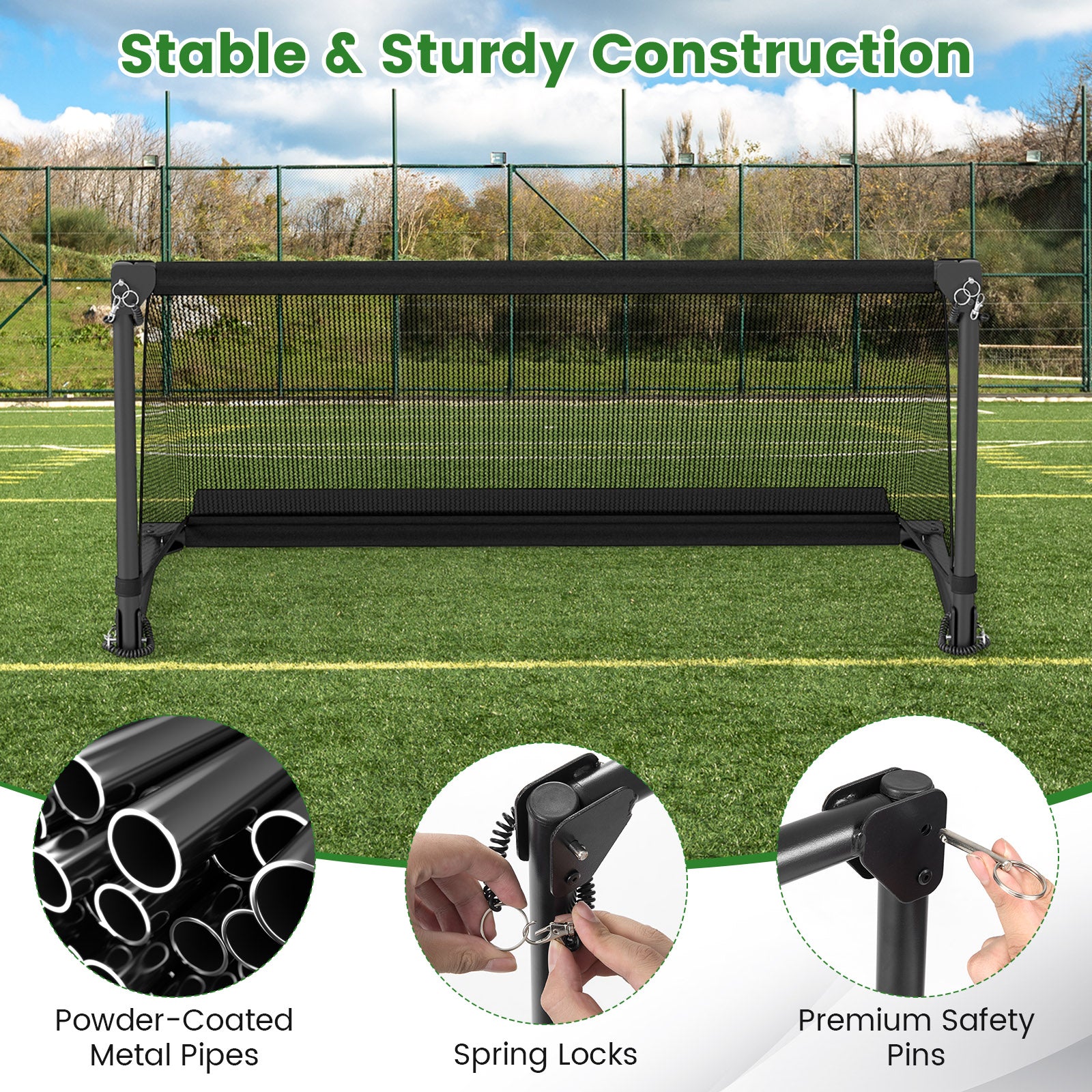 Portable POP Up Toddler Soccer Net with Metal Frame-S
