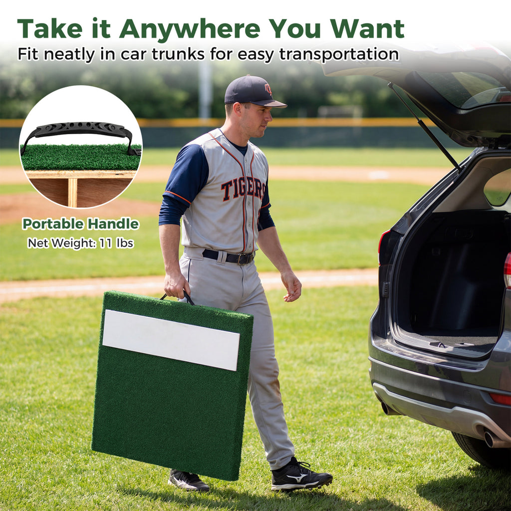 Portable Pitching Mound with Baseball Pitching EVA Carry Handle