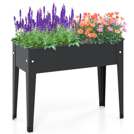 Raised Garden Bed Elevated Metal Planter Box with Legs Drainage Holes-S
