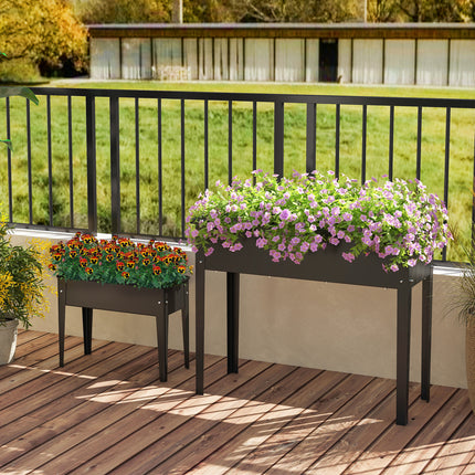 Raised Garden Bed Elevated Metal Planter Box with Legs Drainage Holes-S