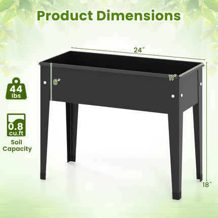 Raised Garden Bed Elevated Metal Planter Box with Legs Drainage Holes-S