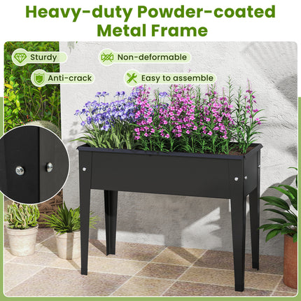 Raised Garden Bed Elevated Metal Planter Box with Legs Drainage Holes-S