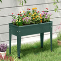 Jardinière surélevée en métal avec pieds - Verte