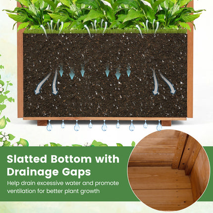 Raised Garden Bed with Lattice Trellises with Hanging Roof Set of 2-Orange