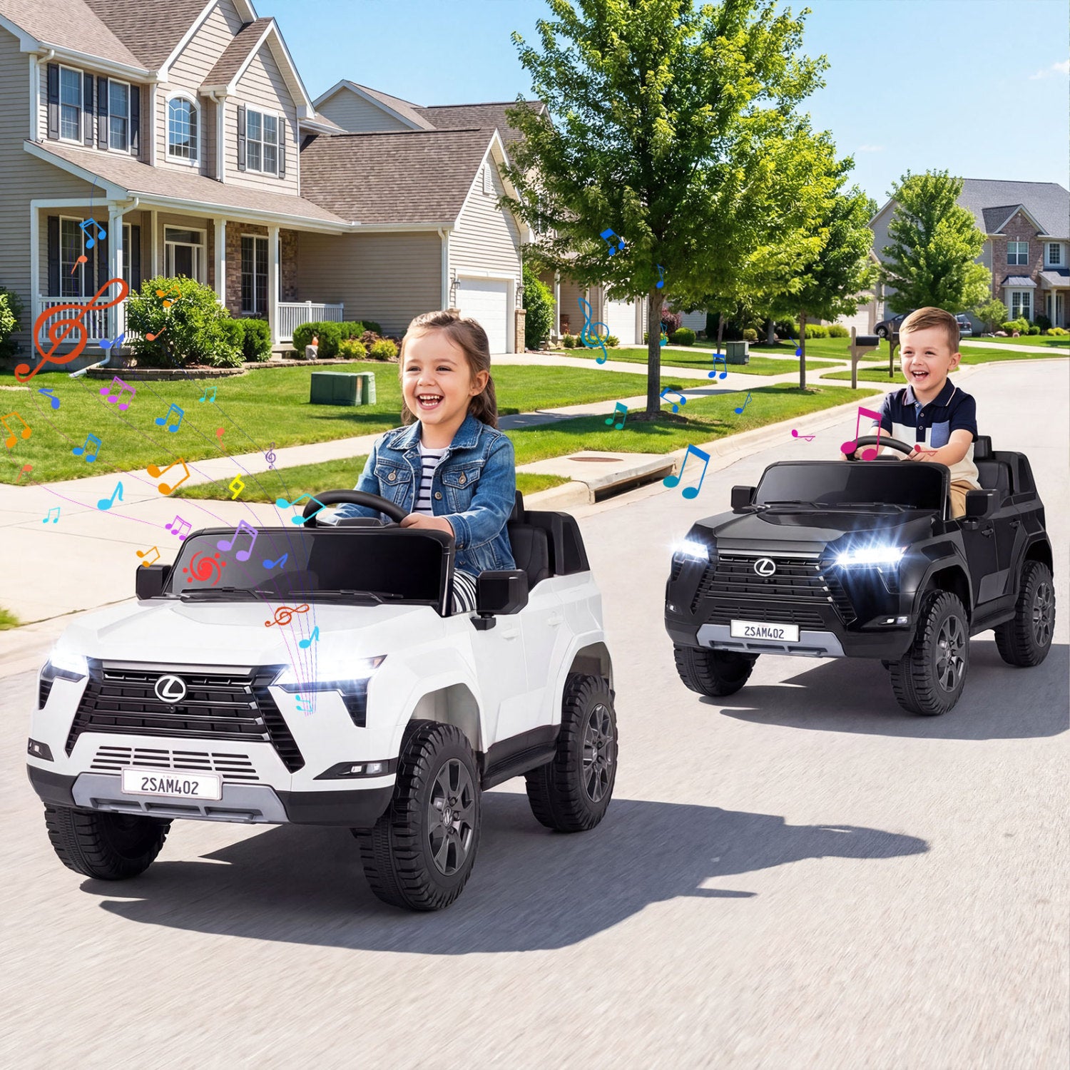 Ride on Car 24V 4WD Licensed LEXUS GX550 Electric Vehicle with Remote for Boys Girls Aged 3+-White