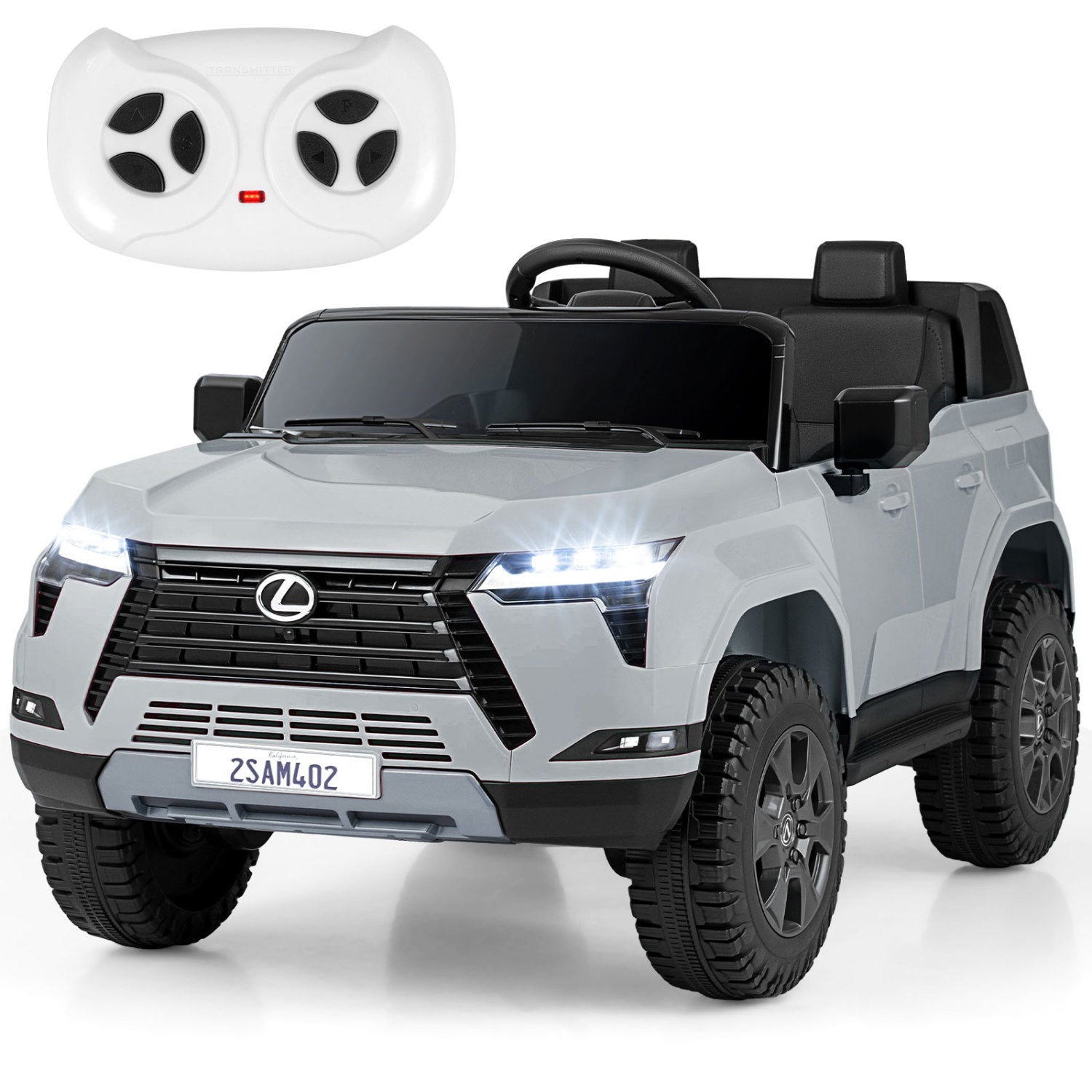 Ride on Car 24V 4WD Licensed LEXUS GX550 Electric Vehicle with Remote for Boys Girls Aged 3+-Grey