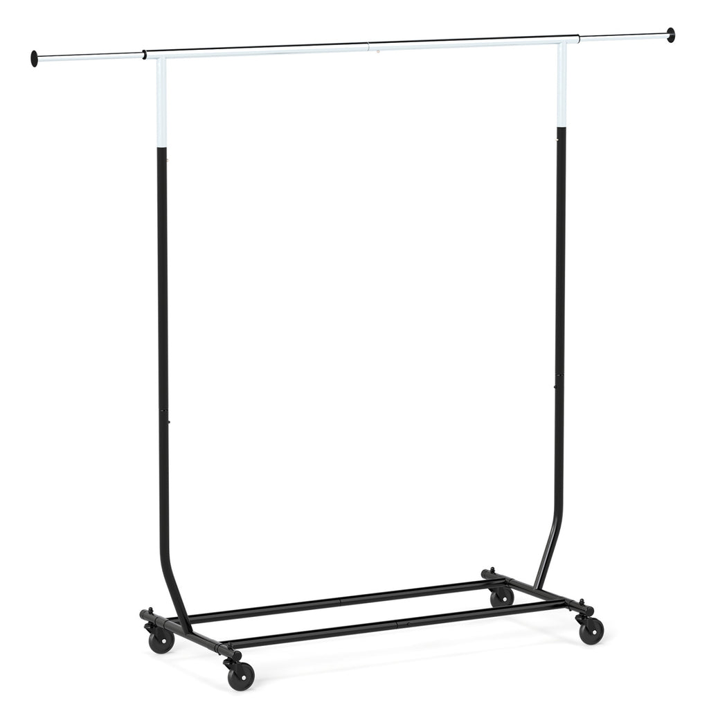 Rolling Clothes Rack Extendable Garment Stand for Hanging Clothes