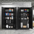 Rolling Metal Storage Cabinet 73 Inches Lockable File Cabinet with 4 Smooth Wheels-Black