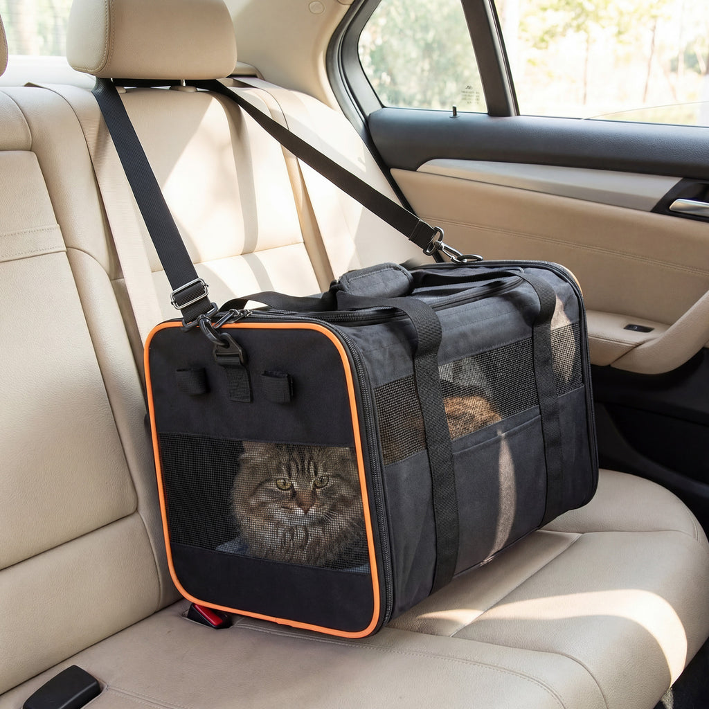 Rolling Pet Carrier Foldable Soft-sided Dog Travel Crate