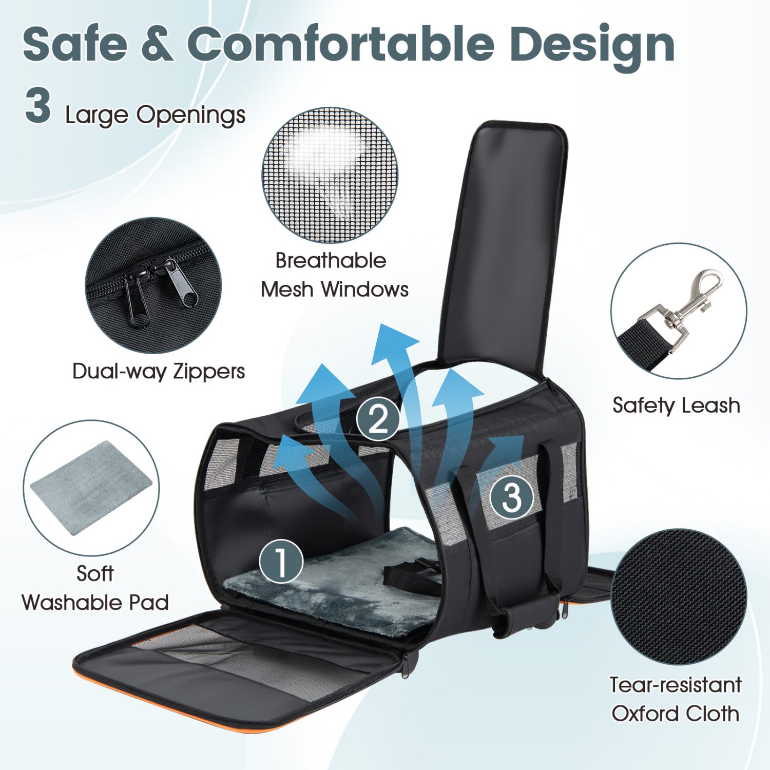 Rolling Pet Carrier Foldable Soft-sided Dog Travel Crate