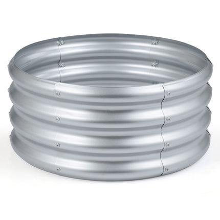 Round Galvanized Raised Garden Bed with Open-Ended Base-S