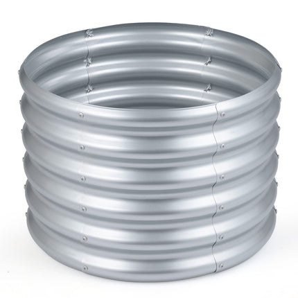 Round Galvanized Raised Garden Bed with Open-Ended Base-M