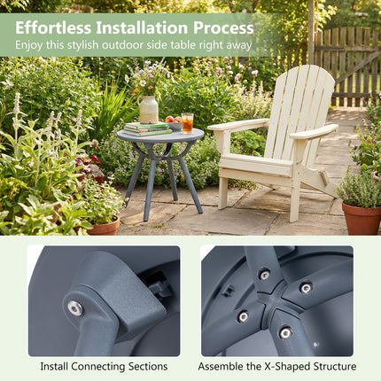 Round Patio Storage Side Table for Poolside and Balcony-1 piece