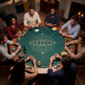Round Poker Mat for Texas Hold'em 40 inch Portable Foldable Anti-Slip Rubber Base Table Layout-Green