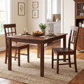 Rubber Wood Dining Chairs Set of 2 with High Backrests-Brown