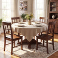 Rubber Wood Dining Chairs Set of 4 with High Backrests-Brown
