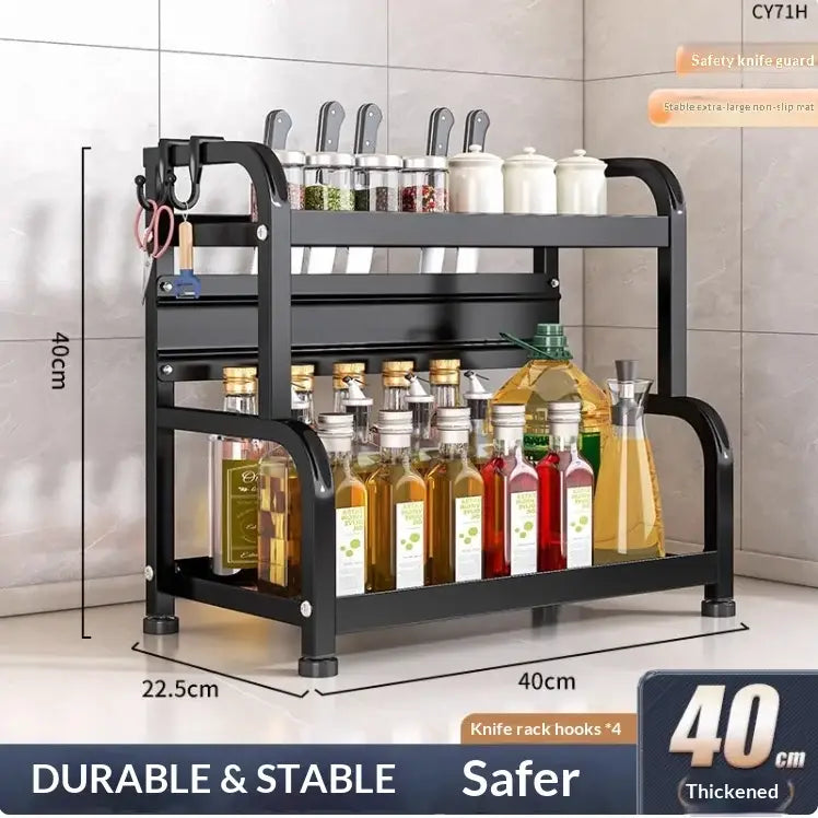 Modern Kitchen Countertop Spice Rack – Multi-Tier Storage Organizer