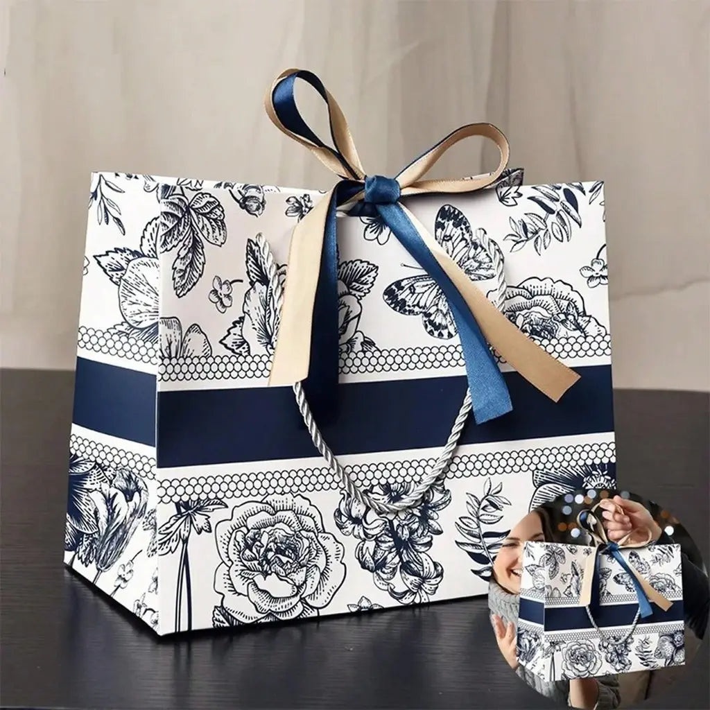Flower Gift Bags with Handles – Decorative Paper Tote Bags