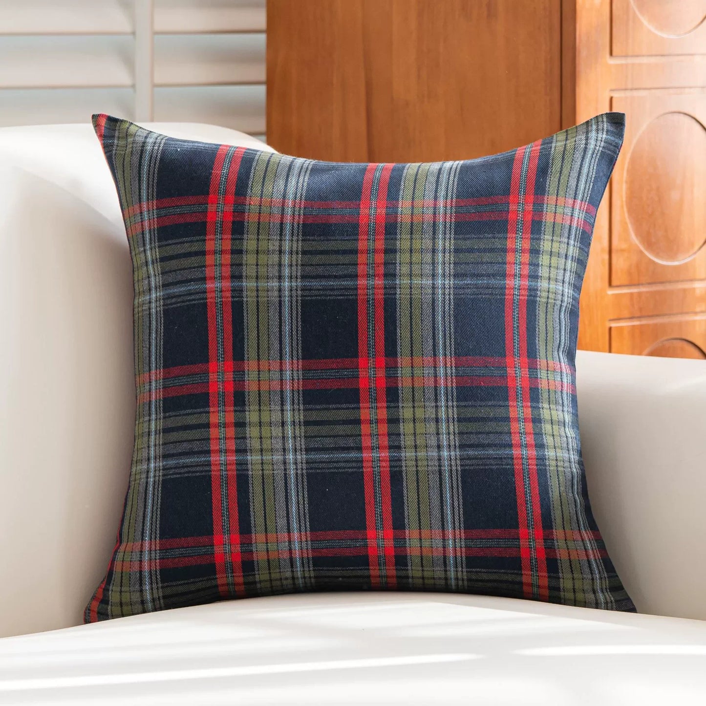 Fall Scottish Tartan Plaid Throw Pillow Covers Set of 2