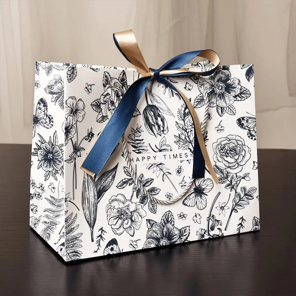Flower Gift Bags with Handles – Decorative Paper Tote Bags