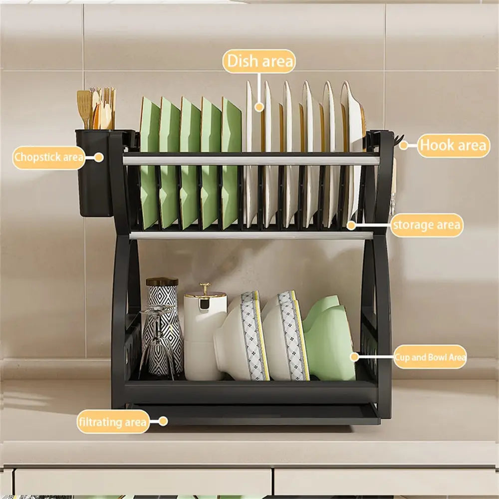 Multifunctional Kitchen Storage Rack – Bowl Dish & Chopstick Organizer