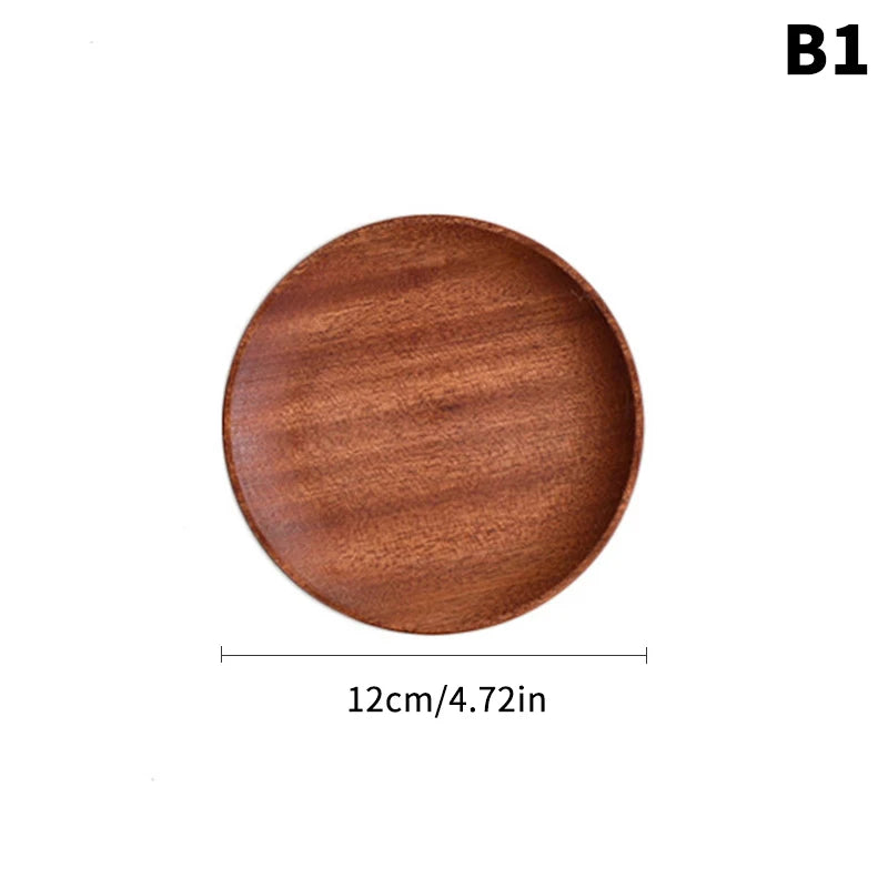 Wooden plate with dimensions on a white background