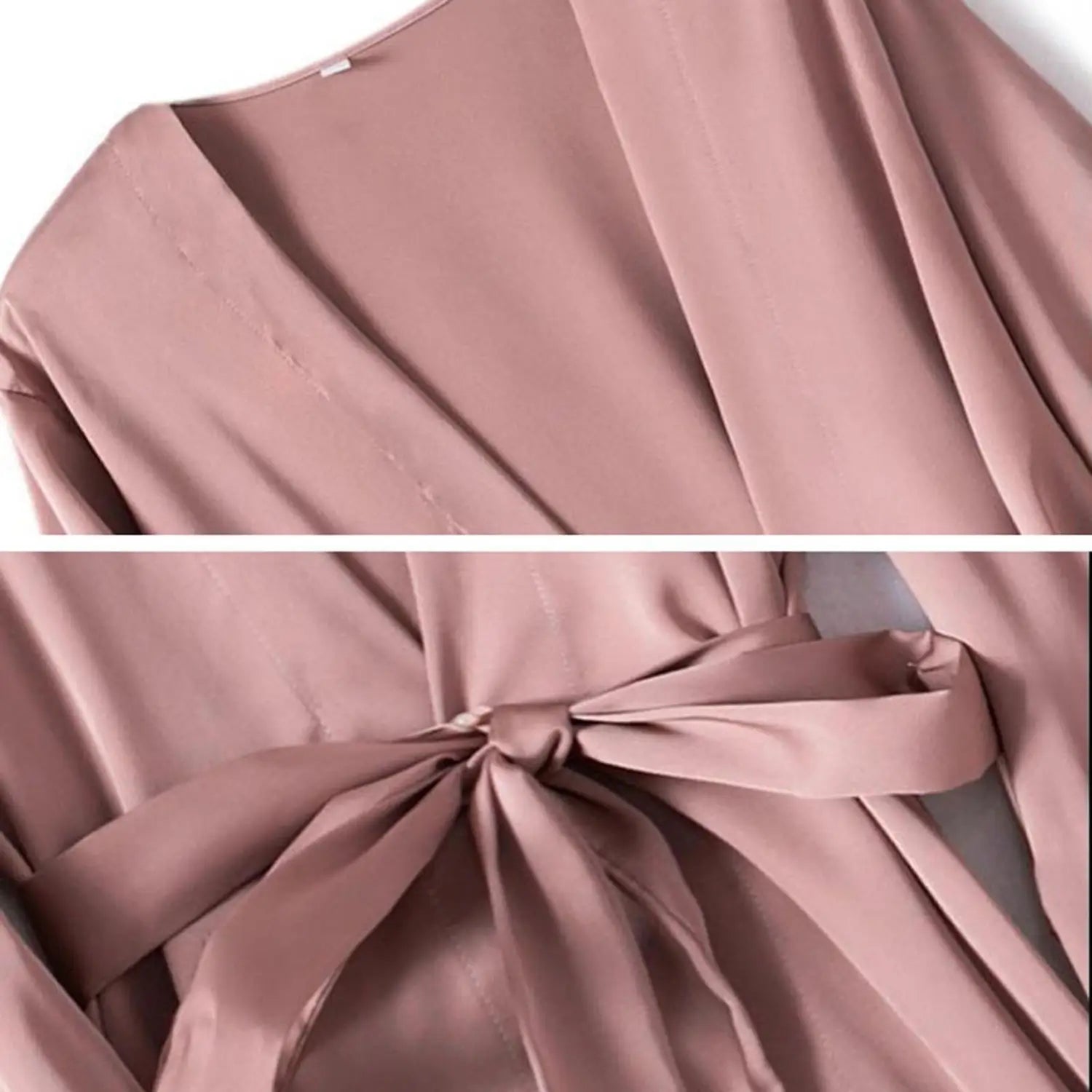 Women’s Satin Kimono Robe Set – Short Mini Nightgown Polyester Sleepwear Bridal Wedding Gift Casual Lingerie Nightwear