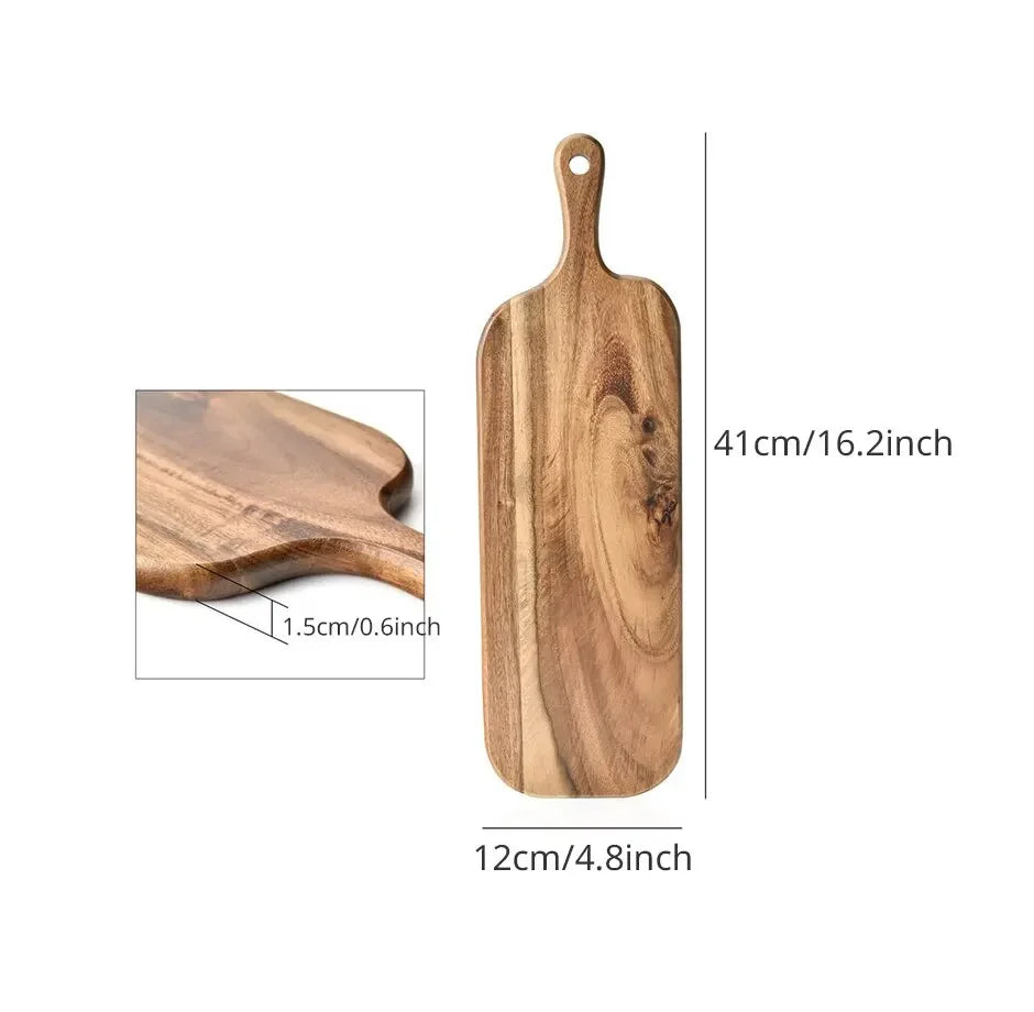 Wooden Cutting Board with Handle – Charcuterie & Cheese Serving Board