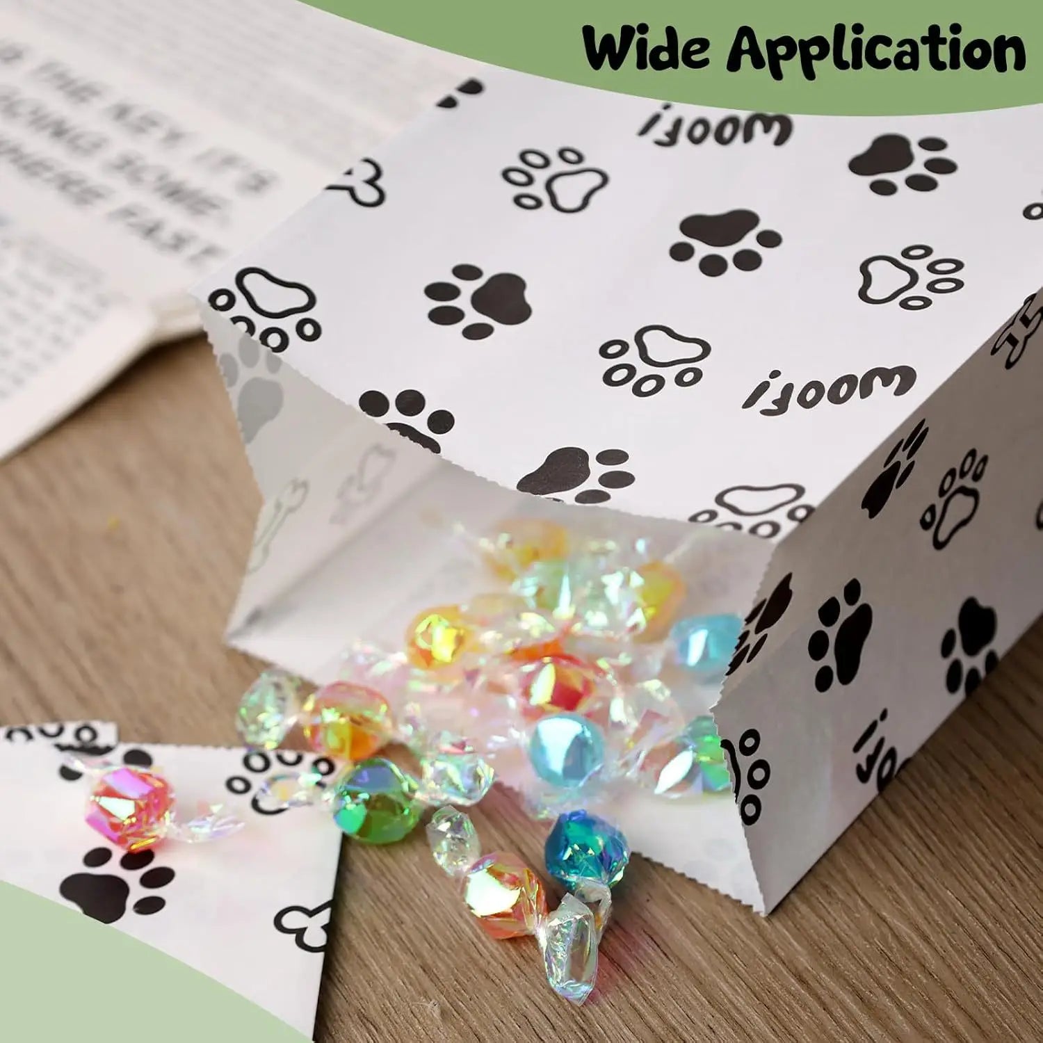 Gift Bags with Pet Paw Prints – 12-Piece Set