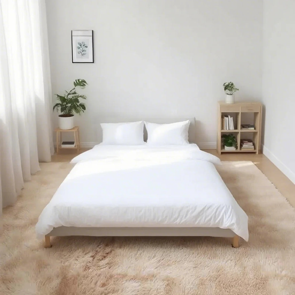 Shaggy Gray Area Rug Soft Long Pile Non-Slip Carpet for Living Room