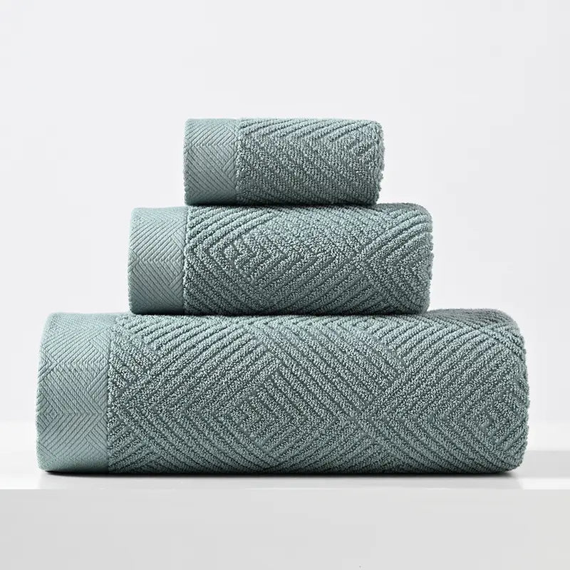 3‑Piece 100% Cotton Bath Towel Set – Soft Quick‑Dry Highly Absorbent Combed Cotton Towels (70×140 cm) for Bathroom