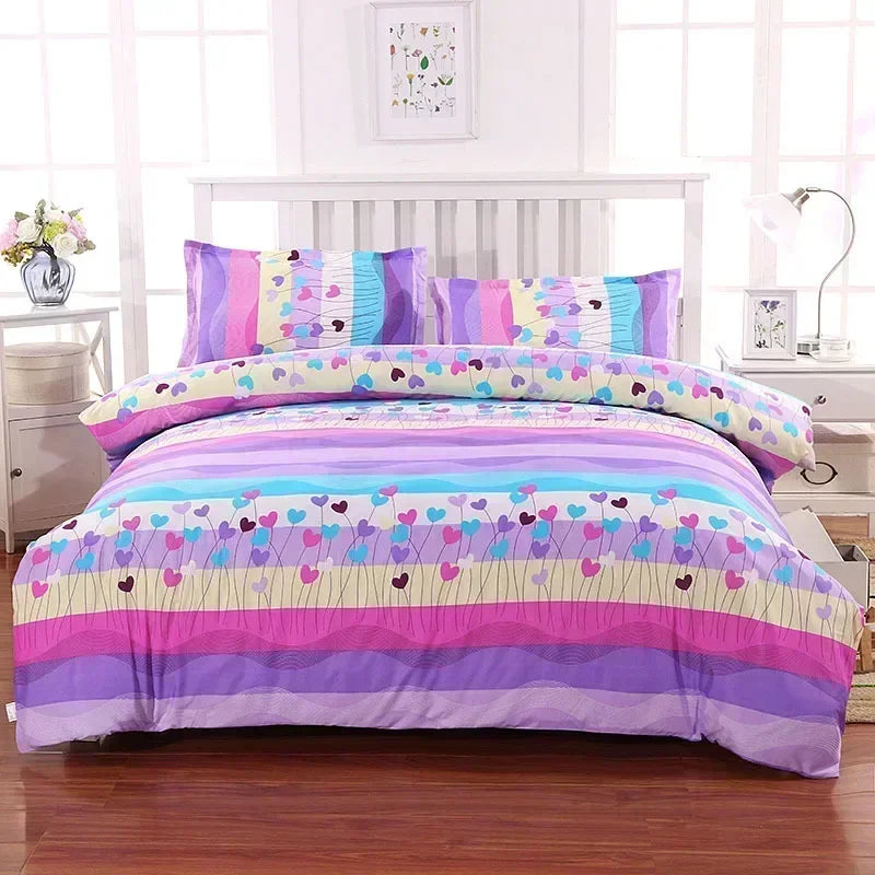 Geometric Printed Bedding Quilt Cover – Soft Breathable Bed Sheet