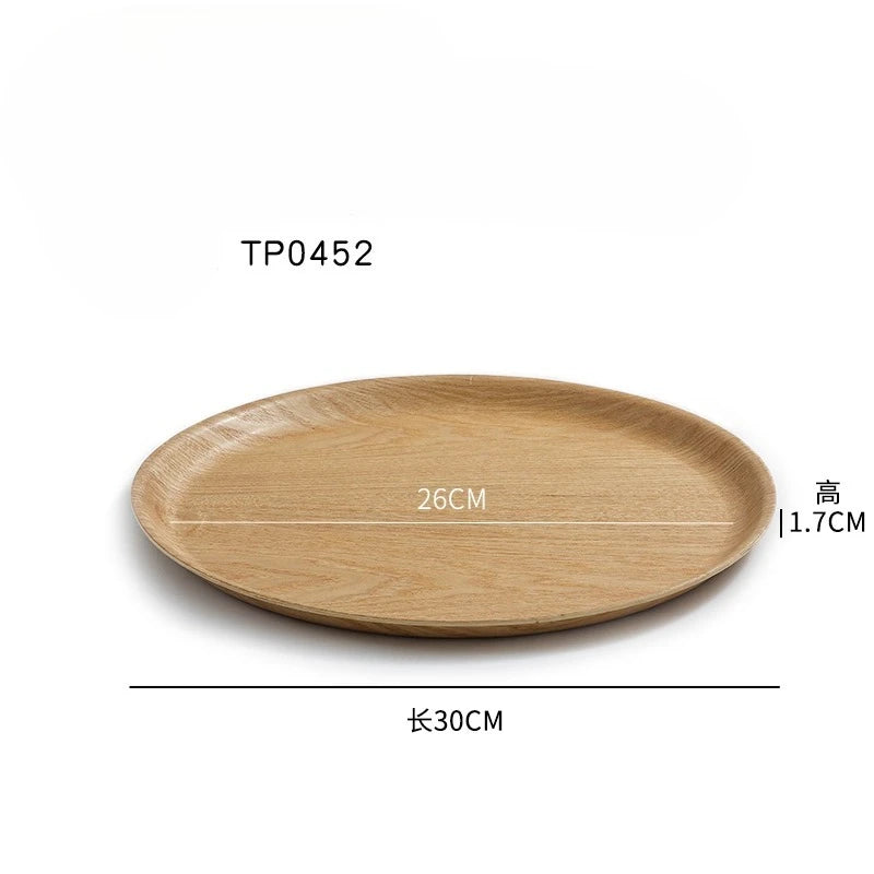 Wooden plate with dimensions on a white background