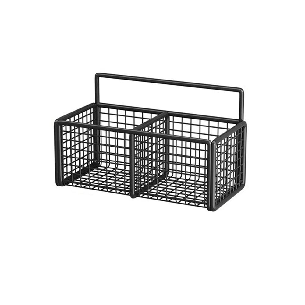 Kitchen Storage Baskets with 1/2/3 Compartments Punch-Free Spice Rack Wall Mount Ginger Garlic Separation Storage