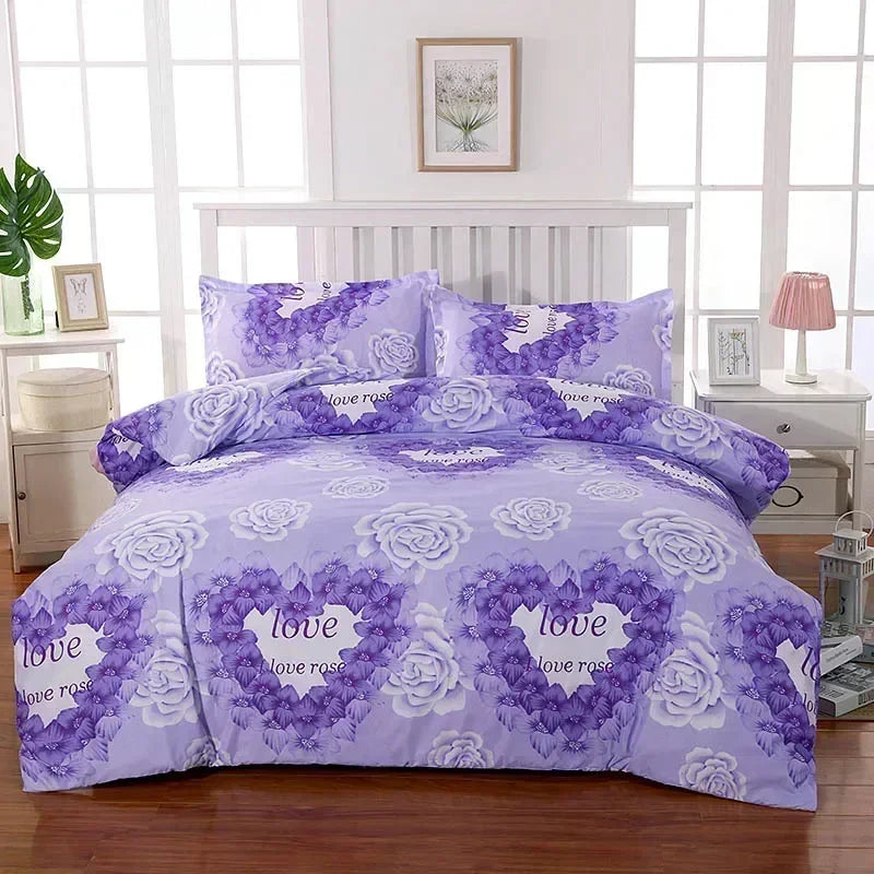 Geometric Printed Bedding Quilt Cover – Soft Breathable Bed Sheet