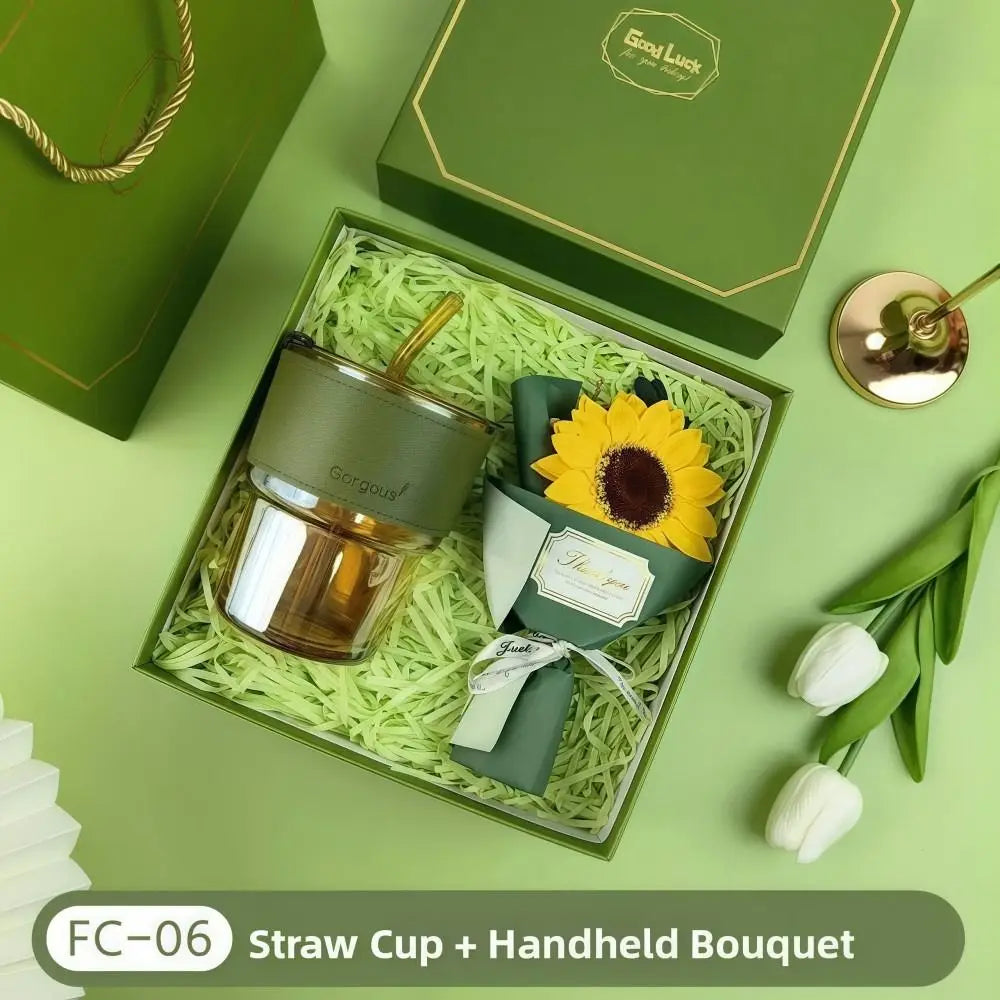 Summer Gift Set – Insulated Water Bottle Mini Fan & UPF 50+ Sun Umbrella