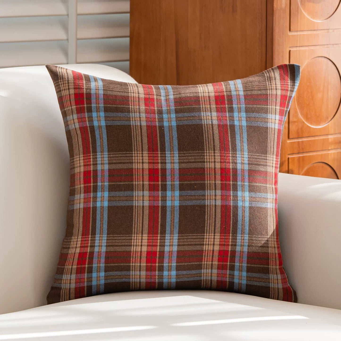 Fall Scottish Tartan Plaid Throw Pillow Covers Set of 2
