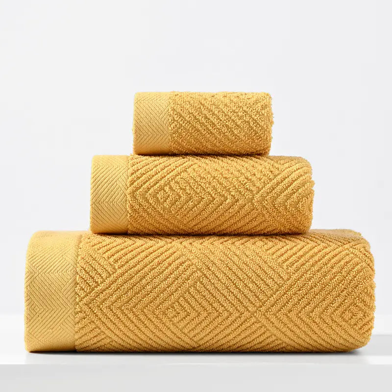 3‑Piece 100% Cotton Bath Towel Set – Soft Quick‑Dry Highly Absorbent Combed Cotton Towels (70×140 cm) for Bathroom