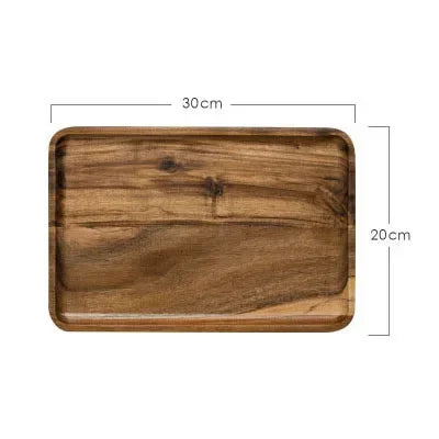 Wooden Bamboo Serving Tray – Rectangular Plate for Tea, Fruit, & Snacks
