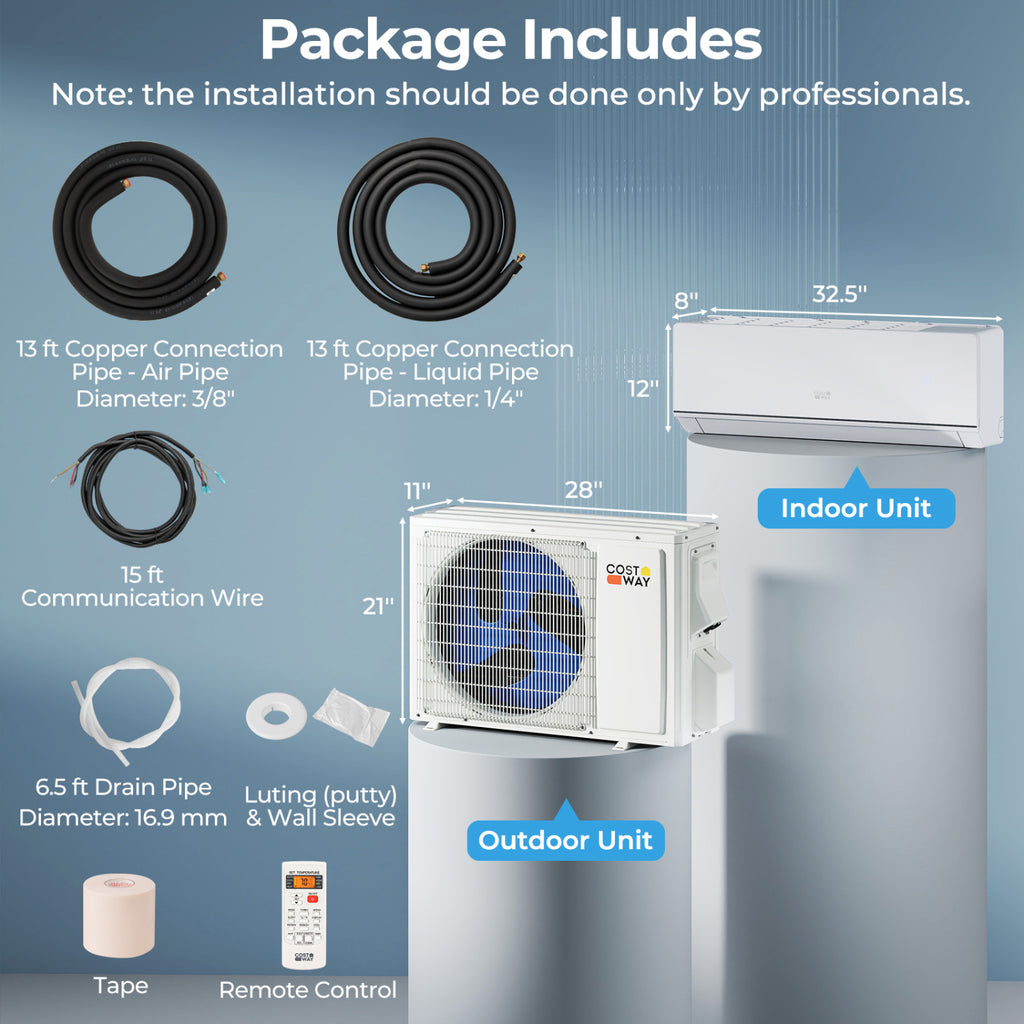 ENERGY STAR Certified 12000 BTU 24 SEER2 115V Mini Split AC with Bracket Heating at -25„ƒ