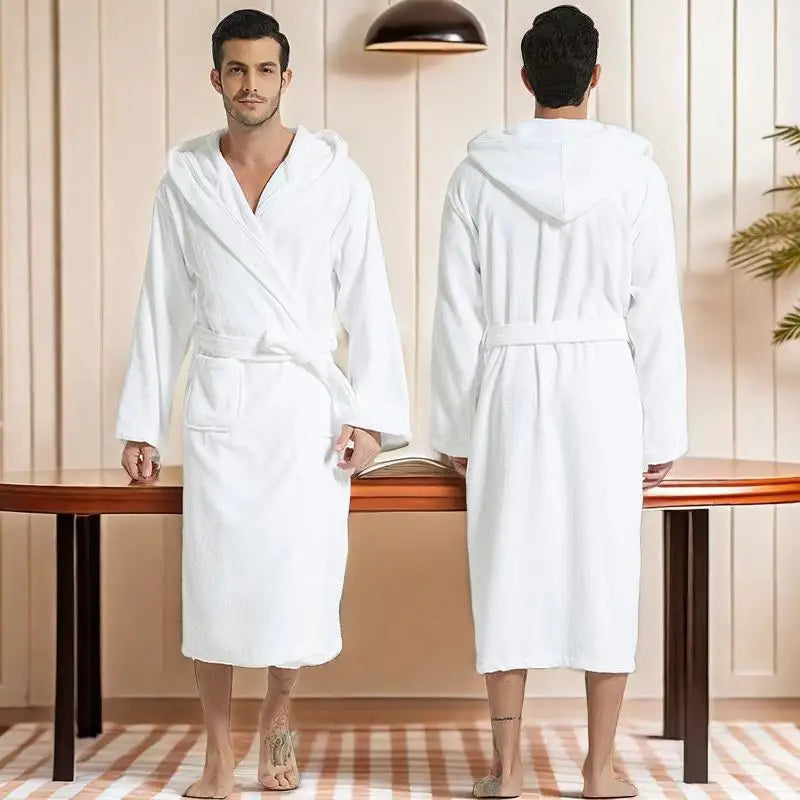 Men’s Hooded Cotton Bathrobe