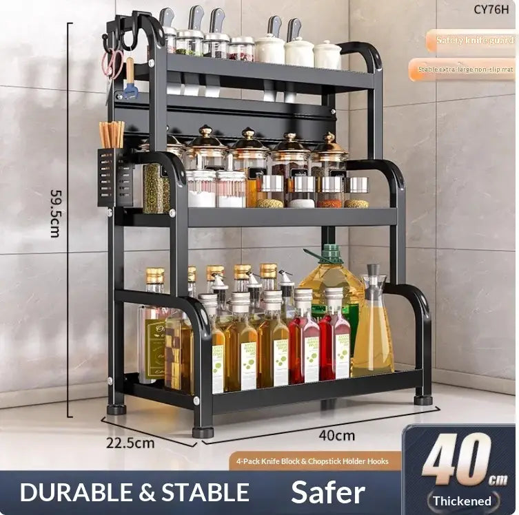 Modern Kitchen Countertop Spice Rack – Multi-Tier Storage Organizer